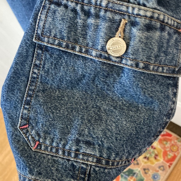 Disney Denim Short Overalls with Mickey & Floral Embroidery - Picture 8 of 14